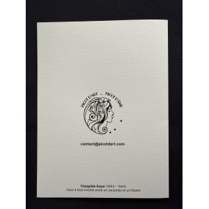 Carte d'Art - Théophile Soyer : Face à face hostile entre un cacatoès et un lézard